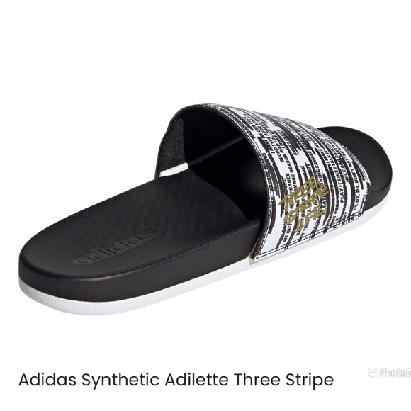 Adidas Synthetic Adilette Three Stripe Life Comfort Slides - Picture 1 of 17
